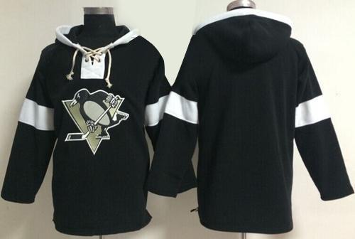 Pittsburgh Penguins Blank Black Pullover NHL Hoodie - Click Image to Close